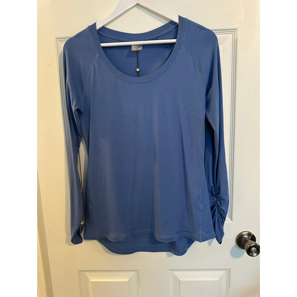 NWT Calia Blue‎ Ruched Long Sleeve Activewear Top Womens Medium